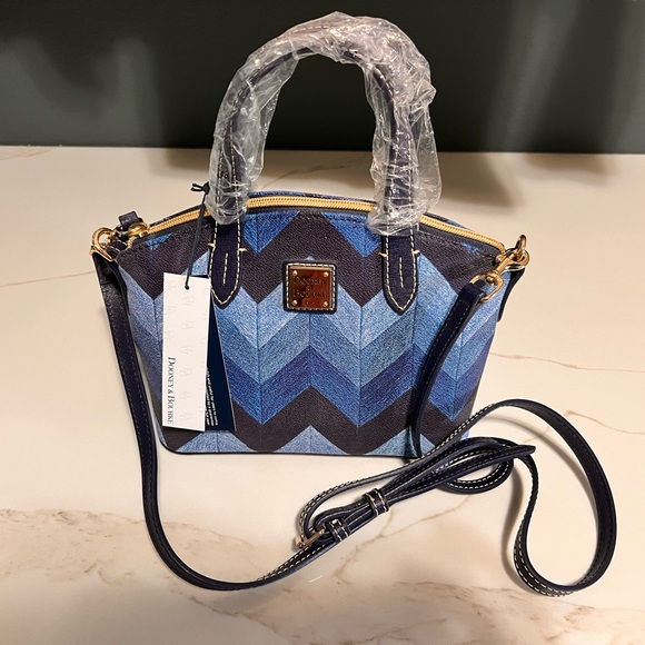 Dooney & Bourke Denim Chevron Ruby Bag - NWT - Picture 7 of 9